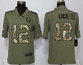 Nike Colts 12 Andrew Luck Olive Camo Salute To Service Limited Jersey,baseball caps,new era cap wholesale,wholesale hats
